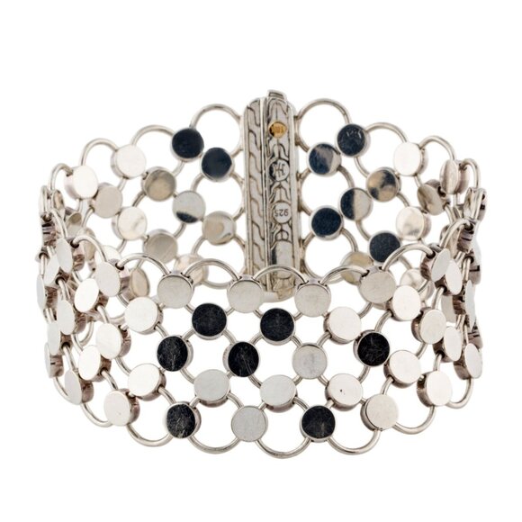 John Hardy Jewelry - JOHN HARDY TWO-TONE STERLING SILVER & 18K YELLOW GOLD DOT CHAIN MAIL BRACELET